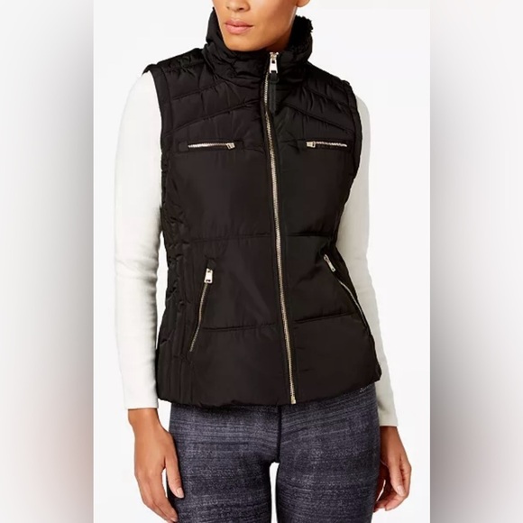 CALVIN KLEIN PERFORMANCE Puffer Vest wind resistant gold zipper closure size L - Picture 1 of 11